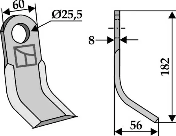Y-Messer 182x60mm